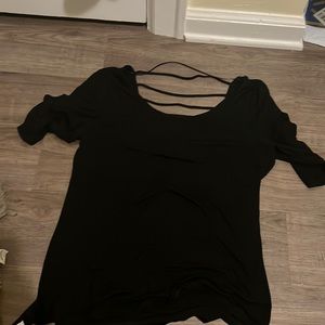 Black shirt with open back